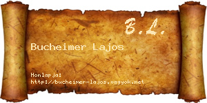Bucheimer Lajos névjegykártya